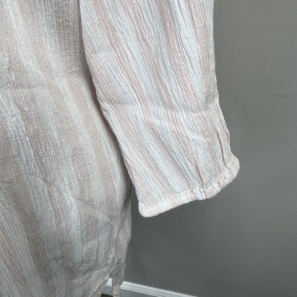 J. By J. Crew Cherry Pink Stripe Dress Cover-up Size S Gauze Cotton - Picture 9 of 13